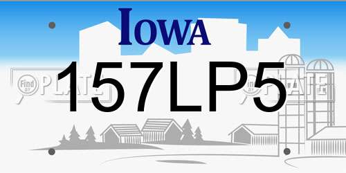 157LP5 Iowa License Plate