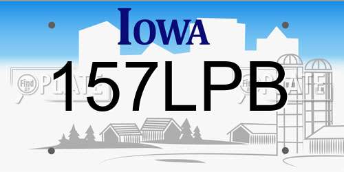 157LPB Iowa License Plate