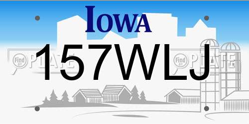 157WLJ Iowa License Plate