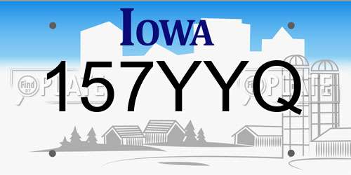 157YYQ Iowa License Plate