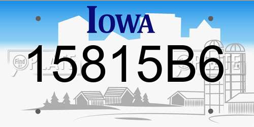 15815B6 Iowa License Plate