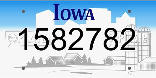 1582782 Iowa License Plate