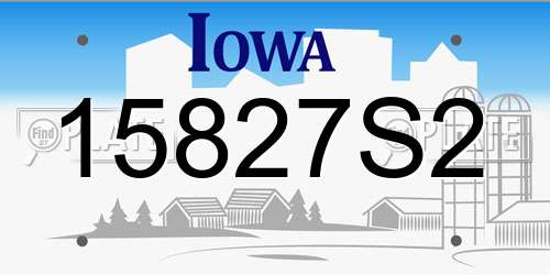 15827S2 Iowa License Plate