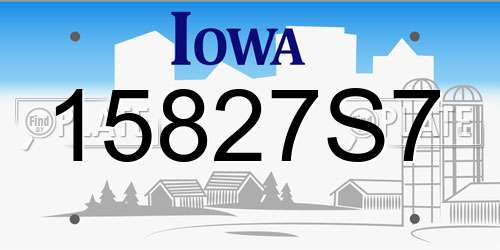 15827S7 Iowa License Plate