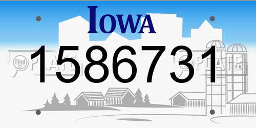 1586731 Iowa License Plate