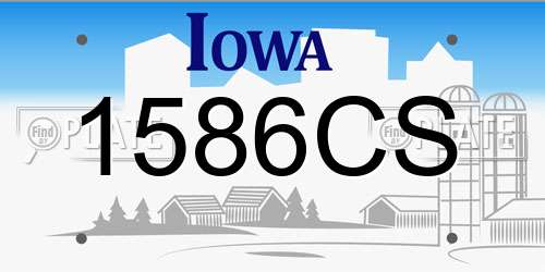 1586CS Iowa License Plate