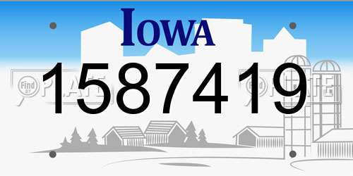 1587419 Iowa License Plate