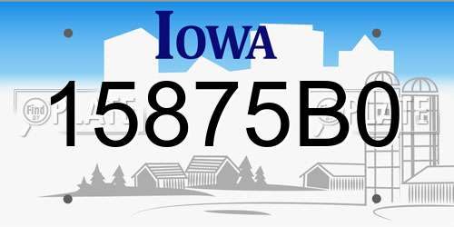 15875B0 Iowa License Plate