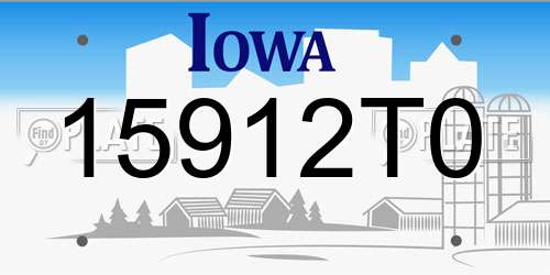 15912T0 Iowa License Plate