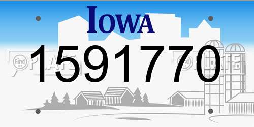 1591770 Iowa License Plate