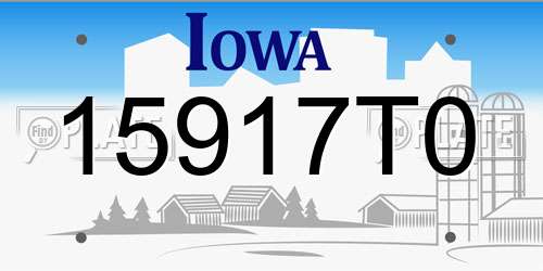 15917T0 Iowa License Plate