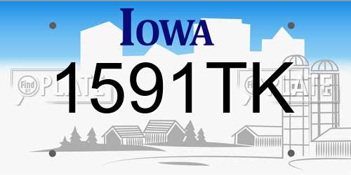 1591TK Iowa License Plate
