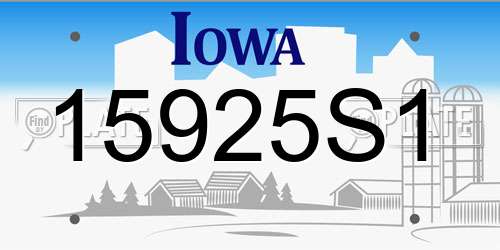 15925S1 Iowa License Plate