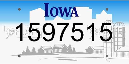 1597515 Iowa License Plate