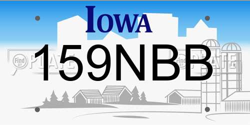 159NBB Iowa License Plate
