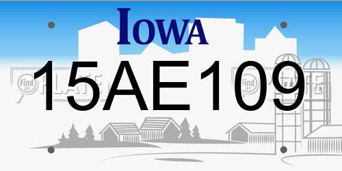 15AE109 Iowa License Plate