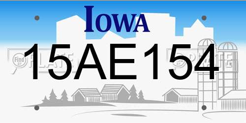 15AE154 Iowa License Plate