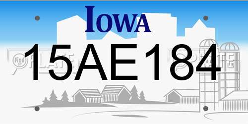 15AE184 Iowa License Plate