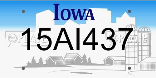 15AI437 Iowa License Plate