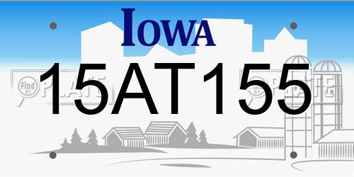 15AT155 Iowa License Plate