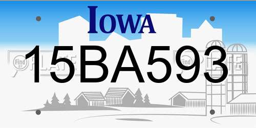 15BA593 Iowa License Plate