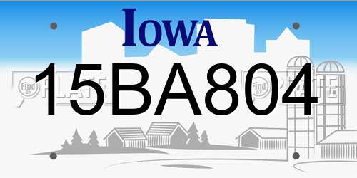 15BA804 Iowa License Plate