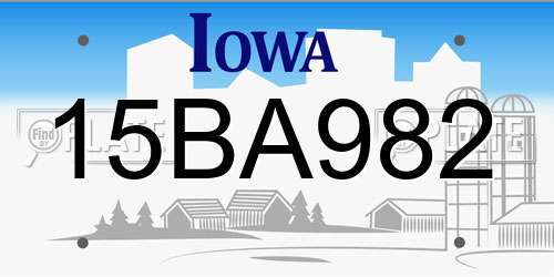 15BA982 Iowa License Plate