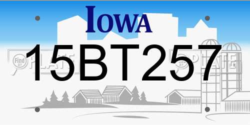 15BT257 Iowa License Plate