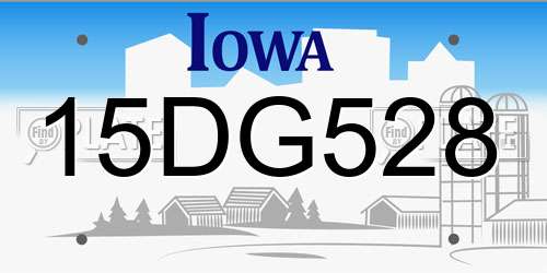 15DG528 Iowa License Plate