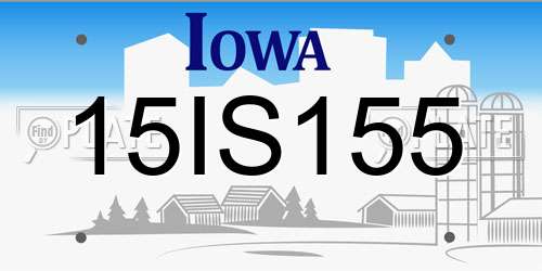 15IS155 Iowa License Plate