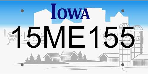 15ME155 Iowa License Plate