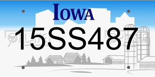 15SS487 Iowa License Plate