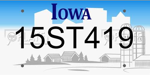15ST419 Iowa License Plate