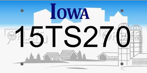 15TS270 Iowa License Plate