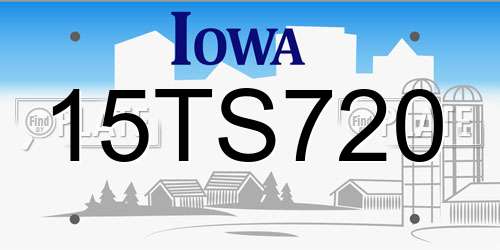 15TS720 Iowa License Plate
