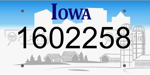 1602258 Iowa License Plate