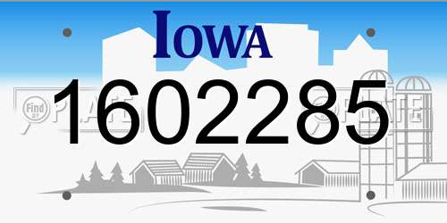 1602285 Iowa License Plate