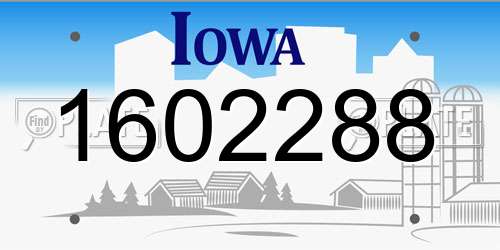 1602288 Iowa License Plate