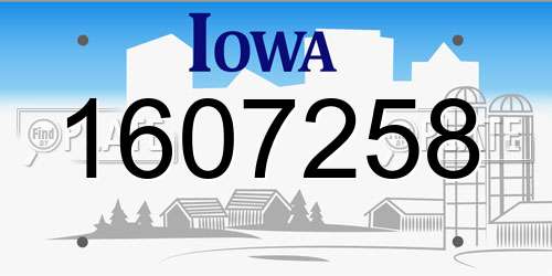 1607258 Iowa License Plate