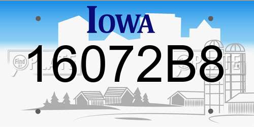 16072B8 Iowa License Plate