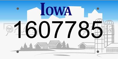 1607785 Iowa License Plate