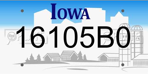16105B0 Iowa License Plate