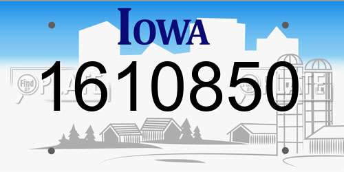 1610850 Iowa License Plate