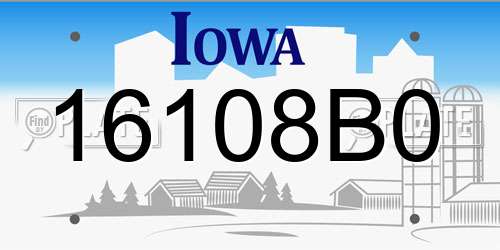 16108B0 Iowa License Plate