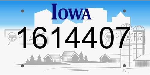 1614407 Iowa License Plate