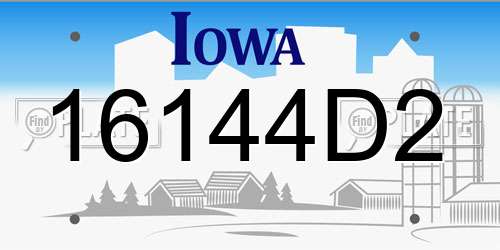 16144D2 Iowa License Plate