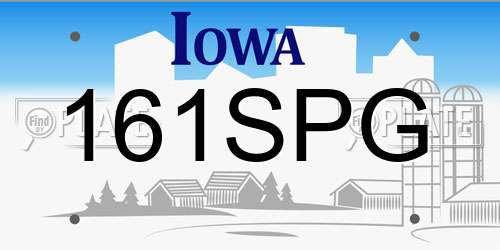161SPG Iowa License Plate