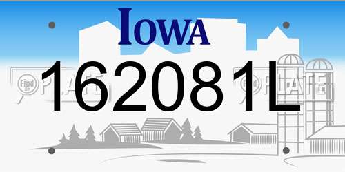 162081L Iowa License Plate