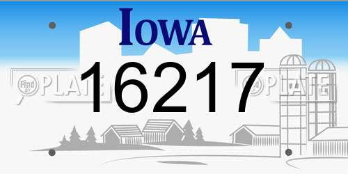 16217 Iowa License Plate
