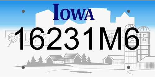 16231M6 Iowa License Plate